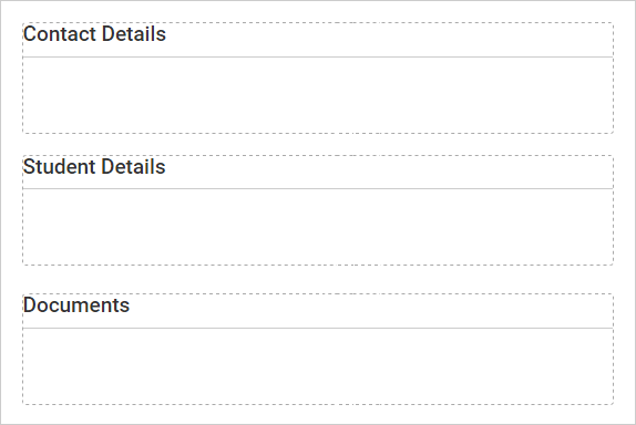 Form structure (after defining the form layout, with headings)