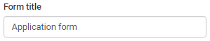 Form title field