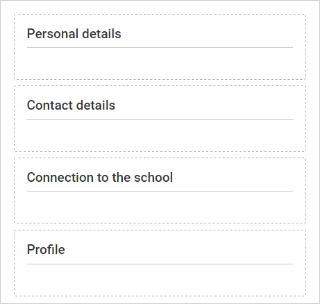 Four two-column layout sections (With headings)