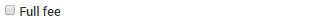 Full fee checkbox example