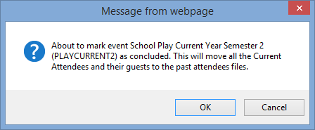 Message from webpage window (Marking synweb event concluded)