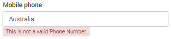 Mobile phone validation