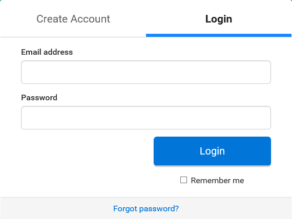 Online application landing (Login tab)