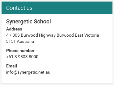 Online application portal (Contact us area)
