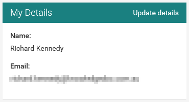 Online application portal (My Details area)