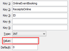 OnlineEventBooking ReceiptsOnline configuration setting