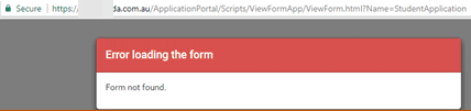 Online form builder (Error loading the form)
