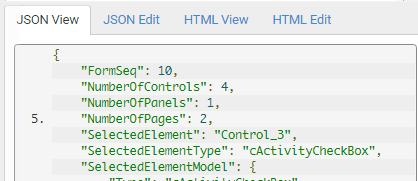 Online form editor (code views)