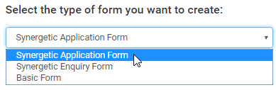 Online Form Editor (Creating new form, selection)