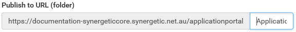 Publish to URL field (Populated)