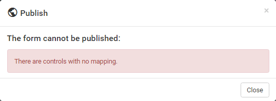 Publish window (Publishing failed)