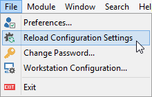 Reload configuration settings (Online application portal)