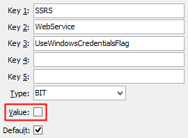 SSRS WebService UseWindowsCredentialsFlag configuration setting
