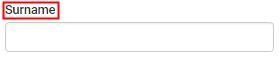 Surname field (Label text result highlighted)