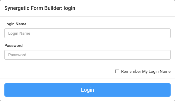 Synergetic online form editor login window