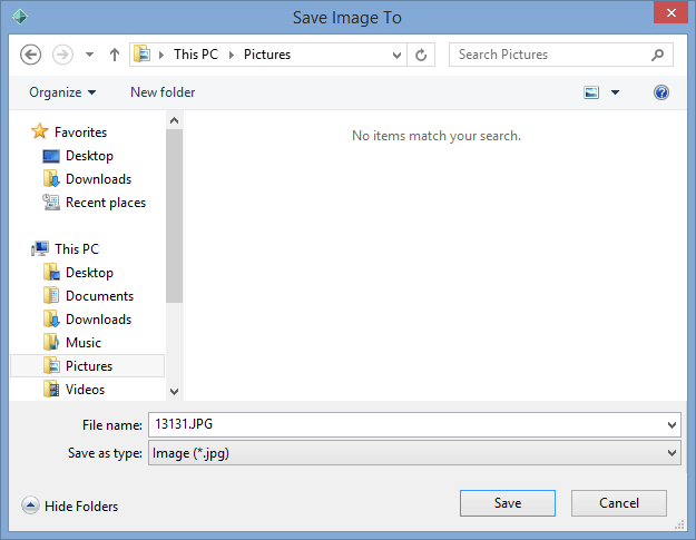 Save Image To window (MS Windows)