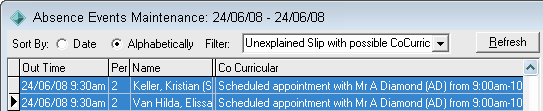 Absence Events Maintenance window (cutdown)