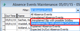 Absence Events Maintenance window (cut down)