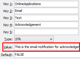 Acknowledgement configuration setting