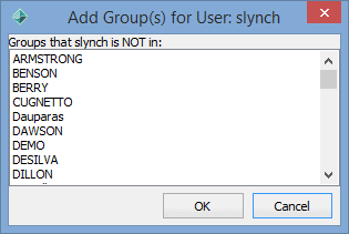 Add Group(s) for User window