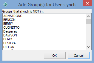 Add Group(s) for User window