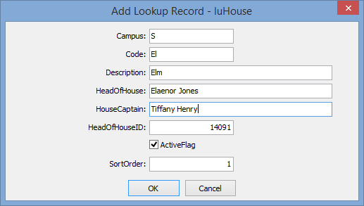 Add Lookup Record - luHouse window