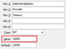 AddressValidationProviderTimeout configuration setting