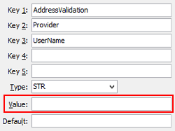 AddressValidationUsername configuration setting