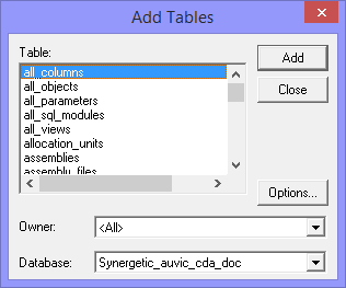 Add Tables (start of views, v68)