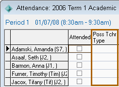 Attendance window (cut down)