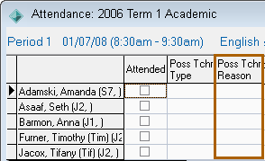 Attendance window (cut down)