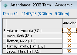 Attendance window (cut down)
