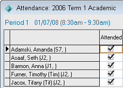 Attendance window (cut down)