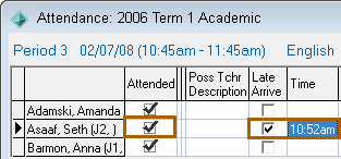 Attendance window (cut down)