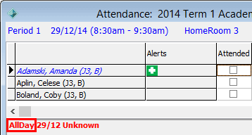 Attendance (luAbsenceEventType ShortPrefix example)