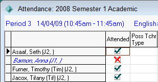 Attendance window (cut down)