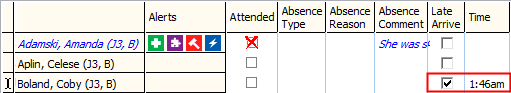 Attendance window - late arrive