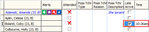 Attendance window - late arrive