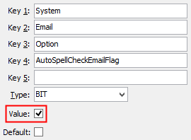 AutoSpellCheckEmailFlag configuration setting
