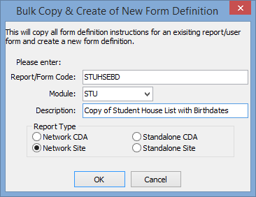 Bulk Copy & Create New Form Definitions n.b. graphics output problem