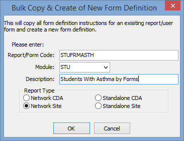 Bulk Copy & Create New Form Definitions (incorporating crystal reports) n.b. graphics output problem