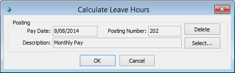 Calculate Leave Hours window