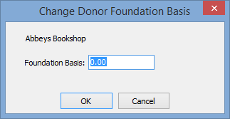 Change Donor Foundation Basis window