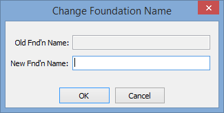 Change Foundation Name window
