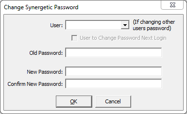 Change Synergetic Password (super user)