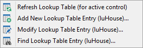 Refresh lookup table drop-down menu