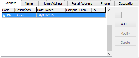 Community Maintenance - Constits tab (cut down)