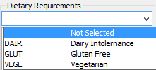 Community Maintenance - Other tab (Dietary Requirements)