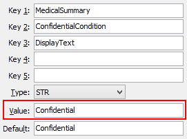 ConfidentialConditionDisplayText configuration setting
