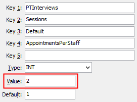 Configuration File Maintenance (AppointmentsPerStaff)